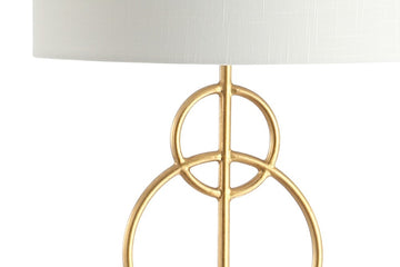 Haines 60" Modern Circle Marble/Metal LED Floor Lamp - JONATHAN Y